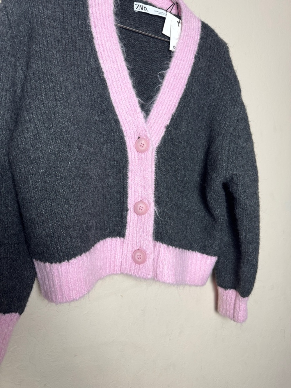 Zara Cropped Knit Cardigan NWT Size Medium - Picture 4 of 6